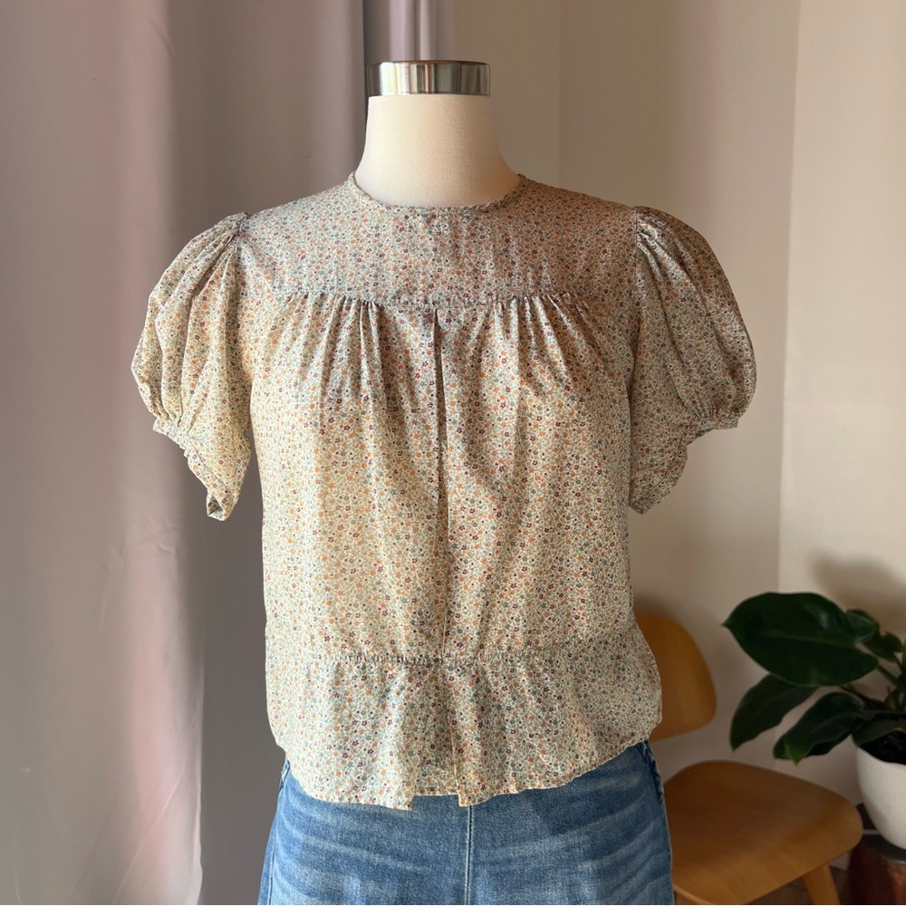 DOEN Pirouette Top/ blouse  in Mustard California Wildflower Floral